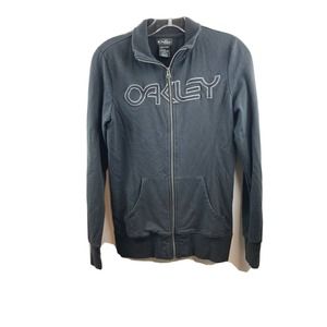 Oakley Womens Sz XS Black Logo Full-Zip Jacket